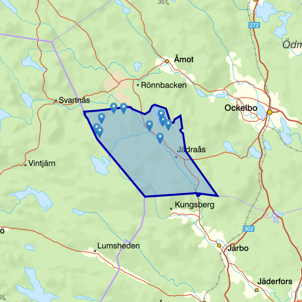 Map showing the fishing area.