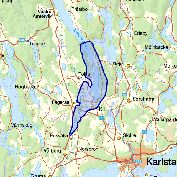 Karta som visar fiskeområdet
