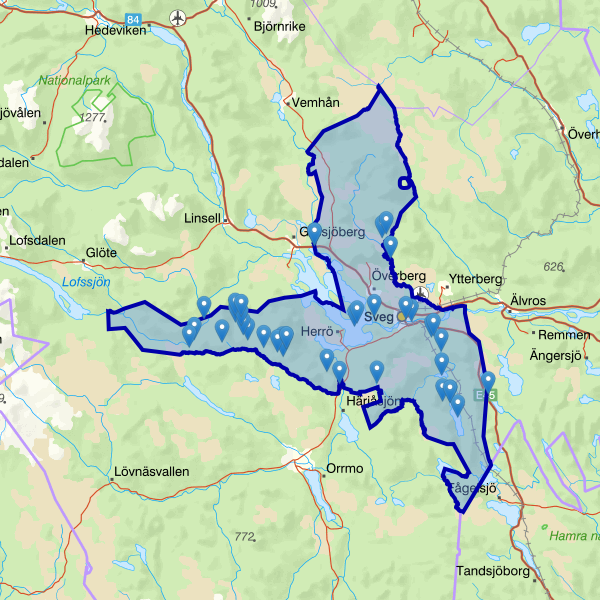 Map showing the fishing area.