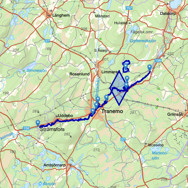 Map showing the fishing area.