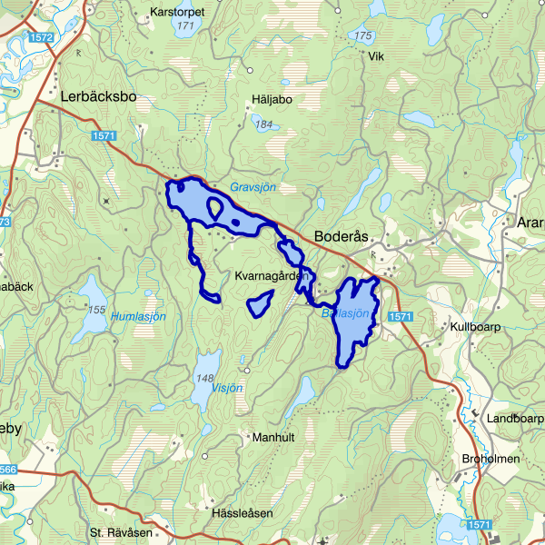 Map showing the fishing area.