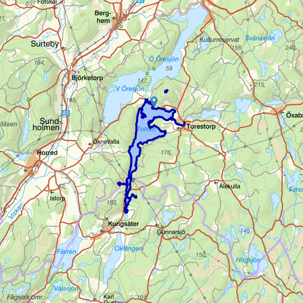 Map showing the fishing area.