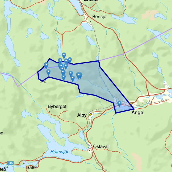 Map showing the fishing area.