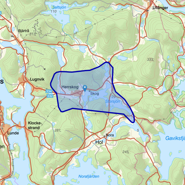 Map showing the fishing area.