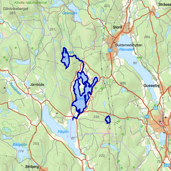 Map showing the fishing area.