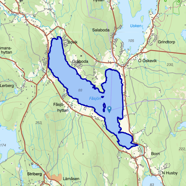 Kartta kalastusalueesta.