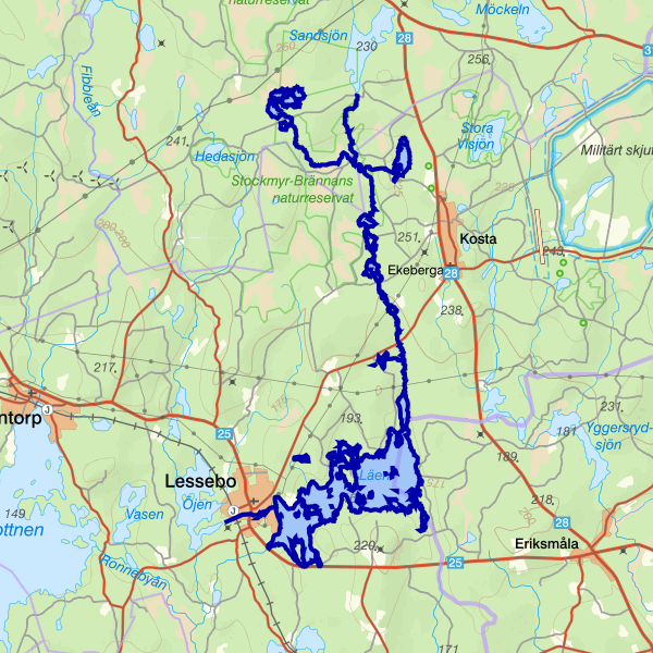 Map showing the fishing area.