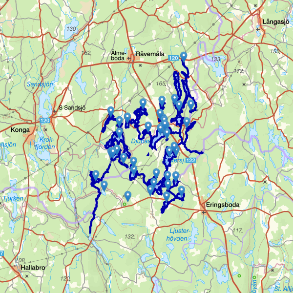 Map showing the fishing area.