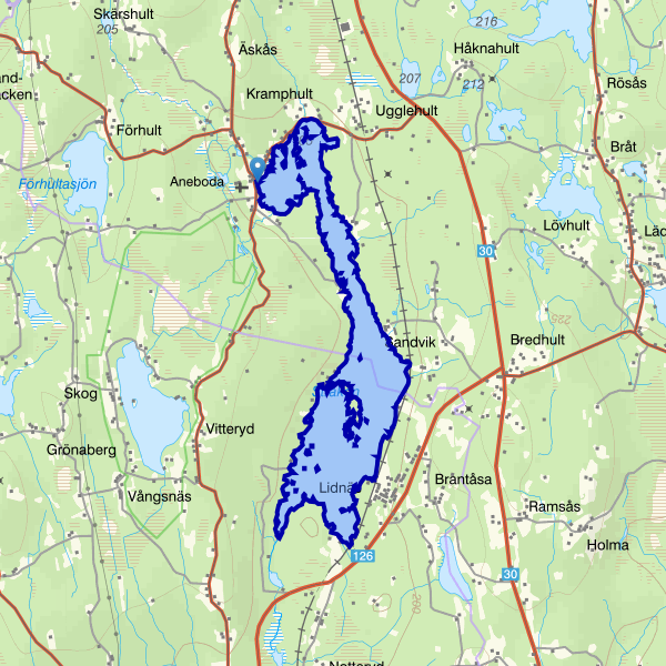 Karta som visar fiskeområdet