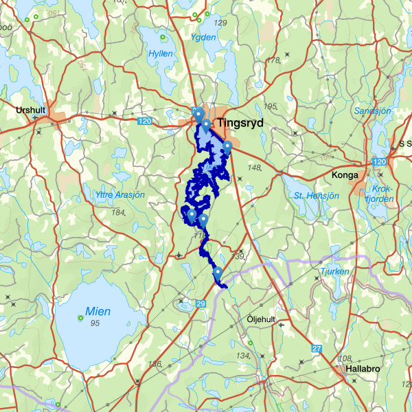 Map showing the fishing area.