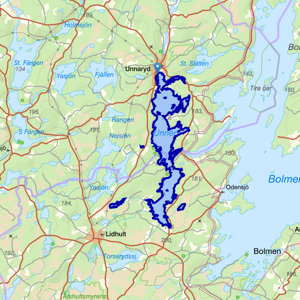 Karta som visar fiskeområdet