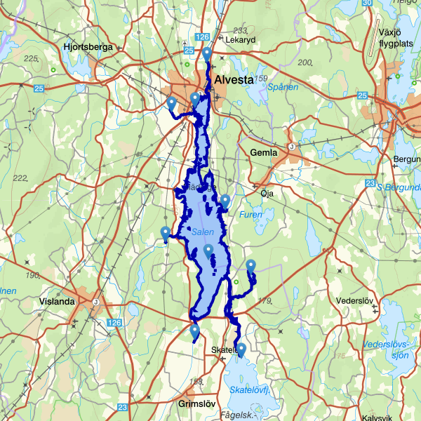 Karta som visar fiskeområdet