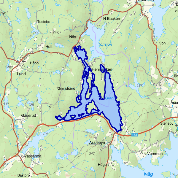 Karta som visar fiskeområdet