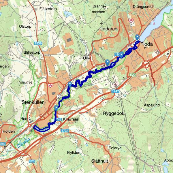 Map showing the fishing area.