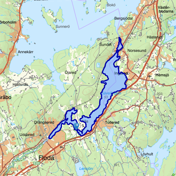 Map showing the fishing area.