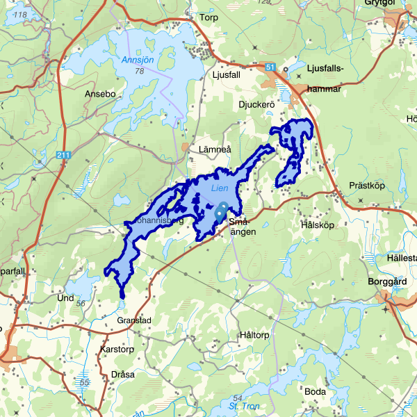 Map showing the fishing area.