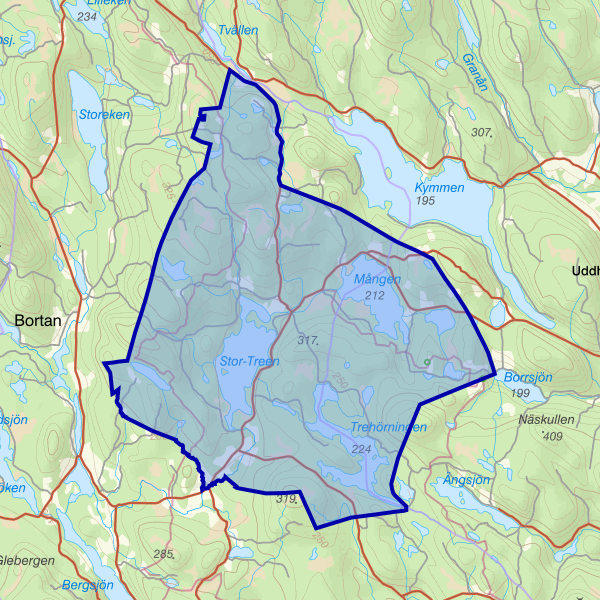 Map showing the fishing area.