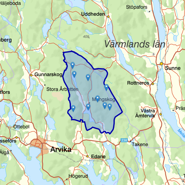 Map showing the fishing area.