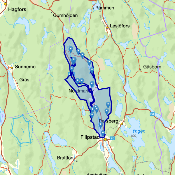 Map showing the fishing area.