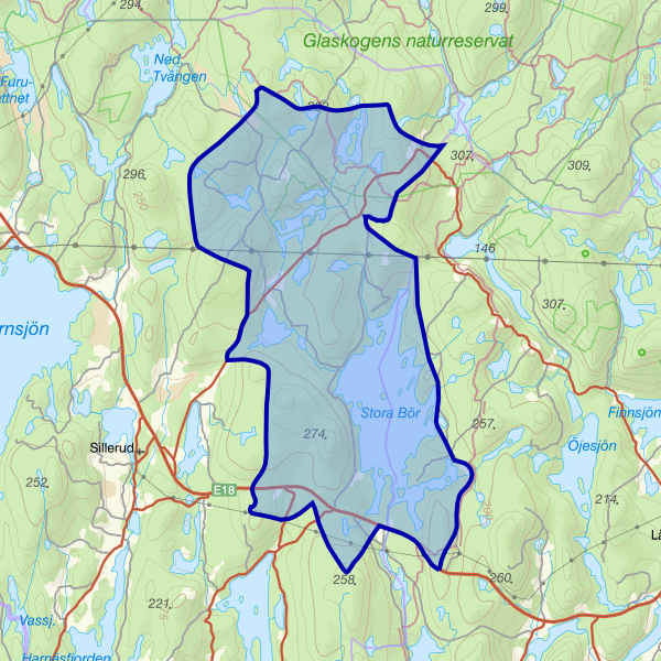 Karta som visar fiskeområdet
