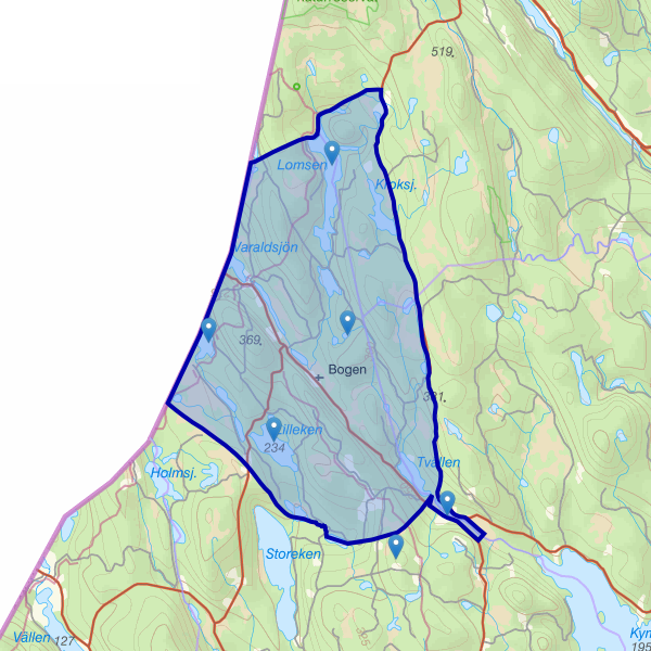 Map showing the fishing area.
