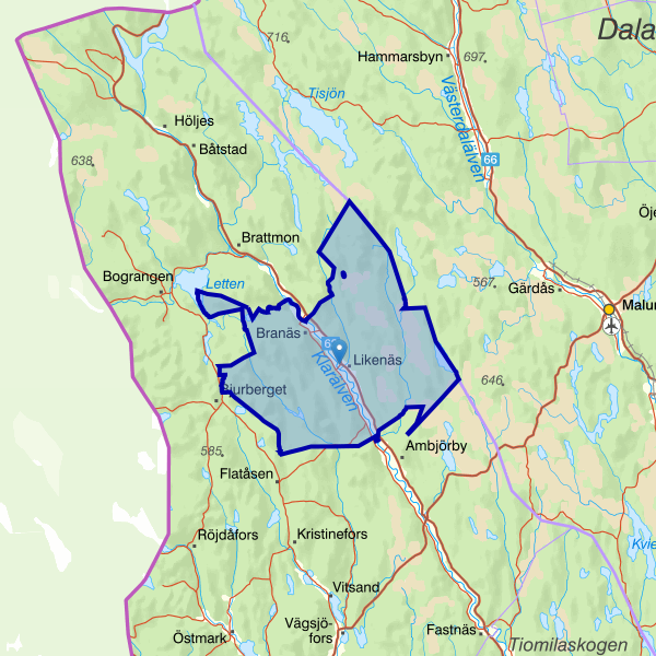 Map showing the fishing area.