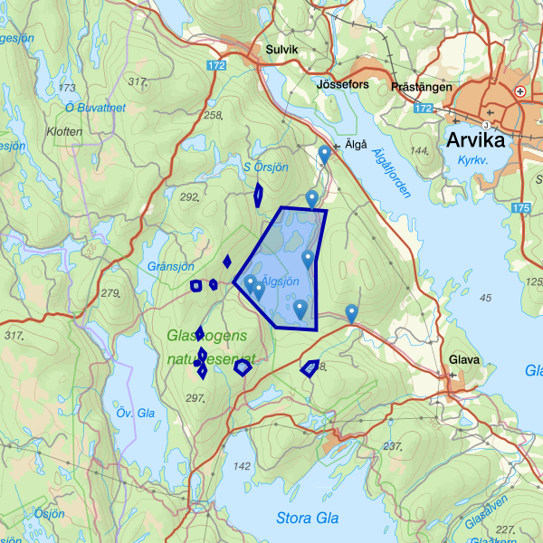 Karta som visar fiskeområdet