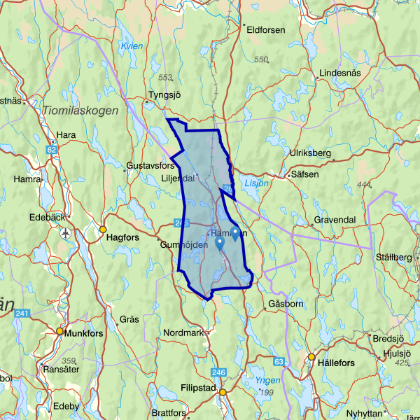 Karta som visar fiskeområdet