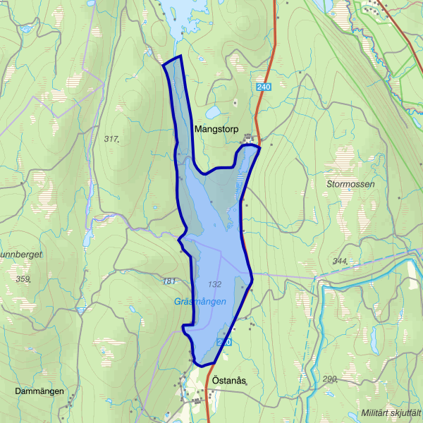Karta som visar fiskeområdet