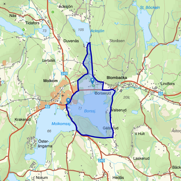 Karta som visar fiskeområdet