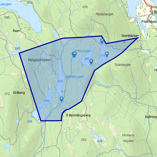 Map showing the fishing area.