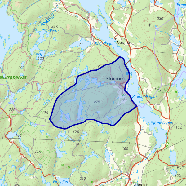 Map showing the fishing area.