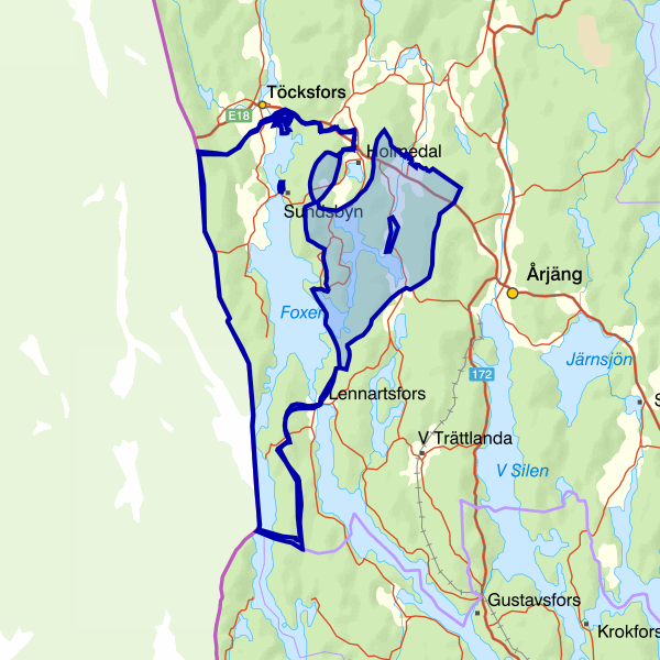 Karta som visar fiskeområdet