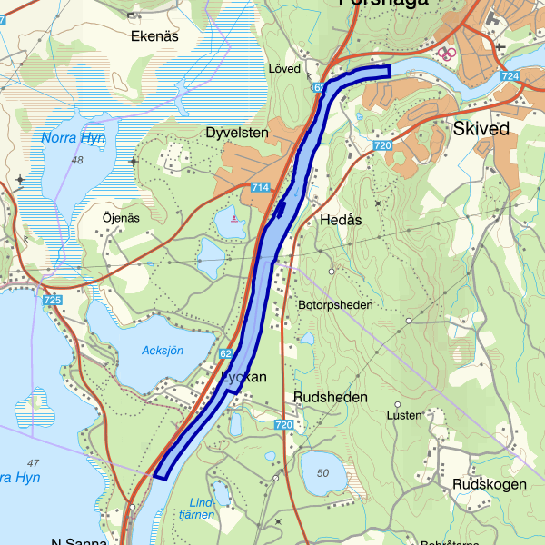Karta som visar fiskeområdet