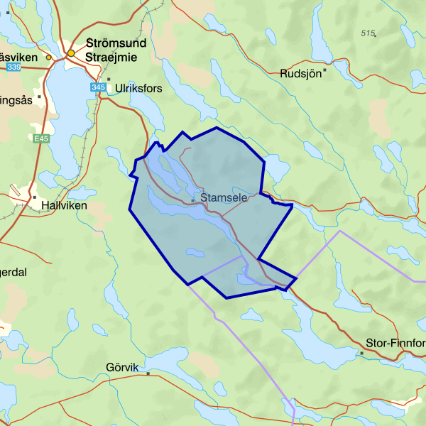 Map showing the fishing area.
