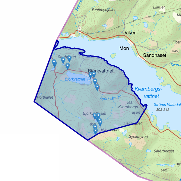 Map showing the fishing area.