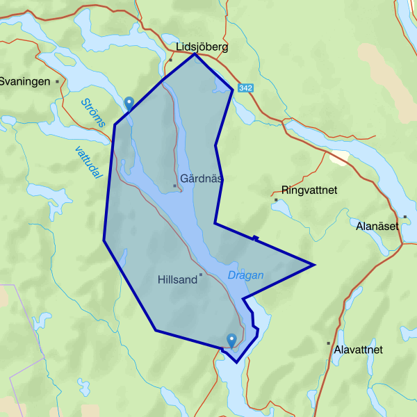 Map showing the fishing area.