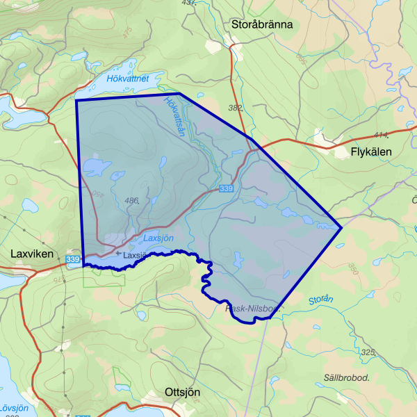 Map showing the fishing area.