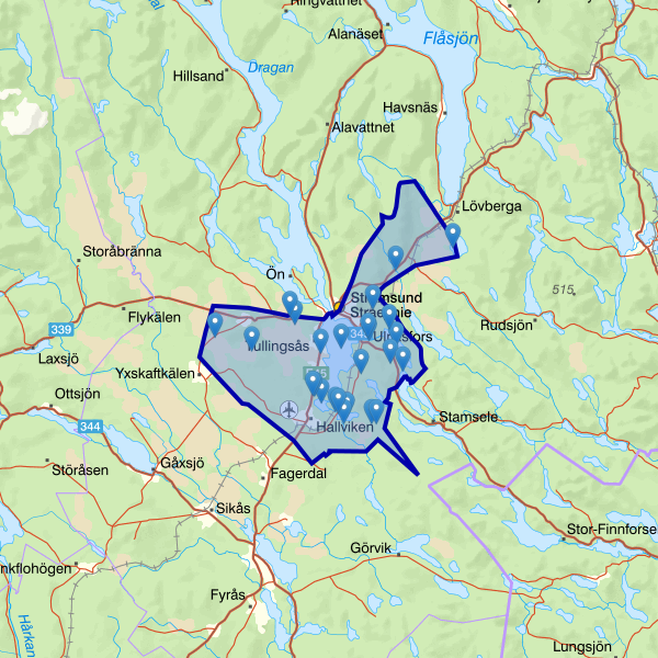 Map showing the fishing area.