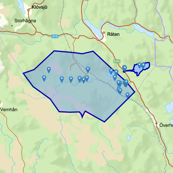 Map showing the fishing area.