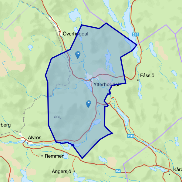 Map showing the fishing area.