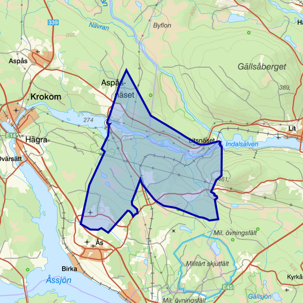 Map showing the fishing area.