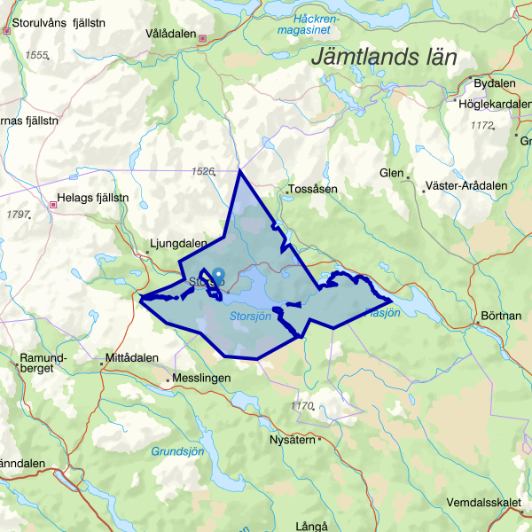 Karta som visar fiskeområdet