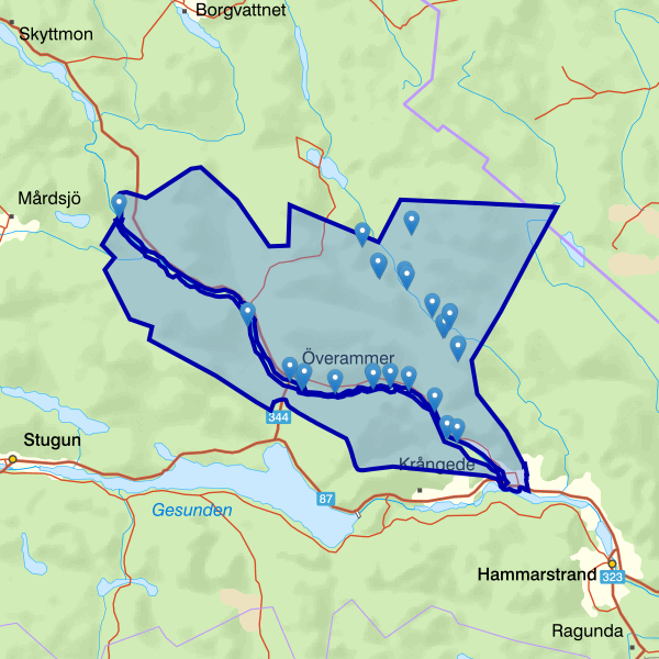 Map showing the fishing area.