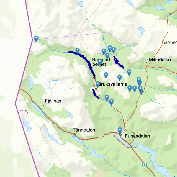 Map showing the fishing area.