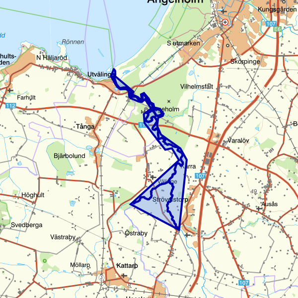 Map showing the fishing area.