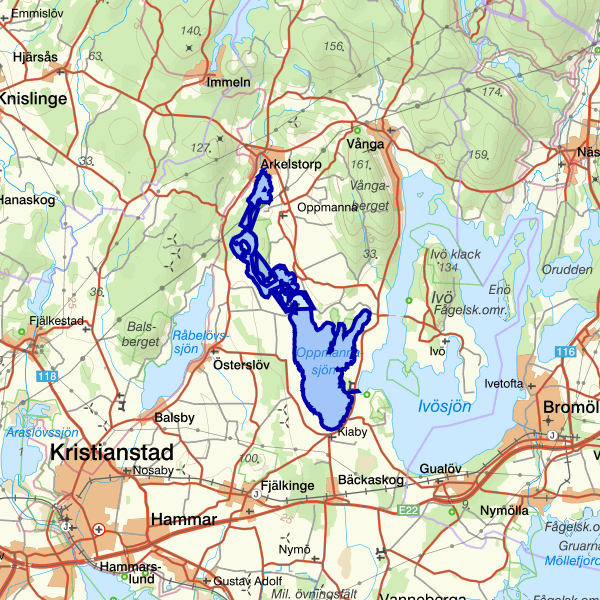 Map showing the fishing area.