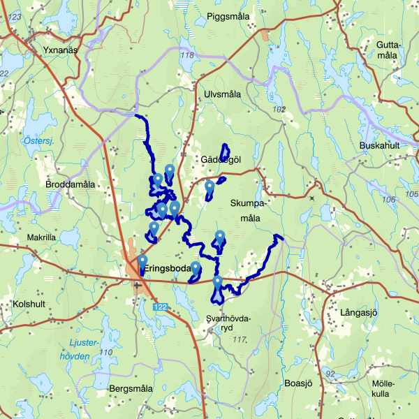 Map showing the fishing area.
