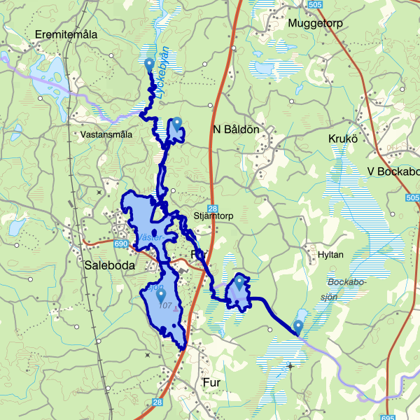 Map showing the fishing area.