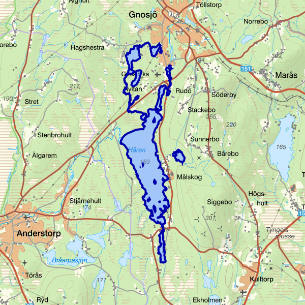 Karta som visar fiskeområdet